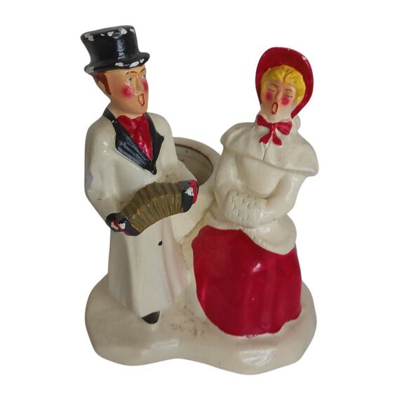 Vintage Shafford Christmas Carolers Ceramic Planter Decoration READ AS IS - Picture 2 of 12